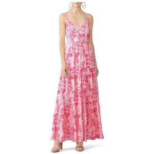 Lilly Pulitzer Dress Melody Maxi Pink/White Size 8